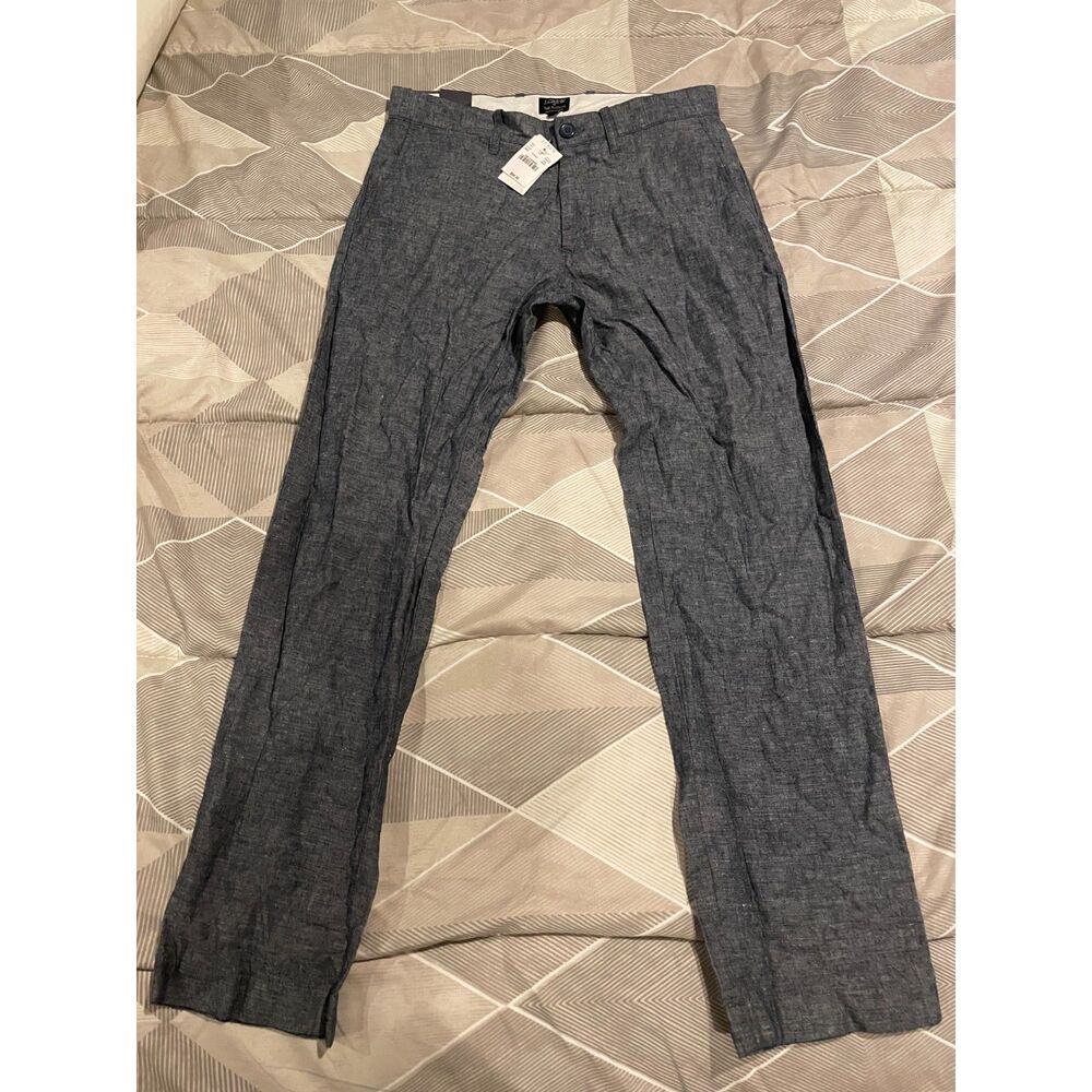 J.Crew The Sutton Men’s 29x30 Slim Fit Blue Chambray Pants NWT $64.50
